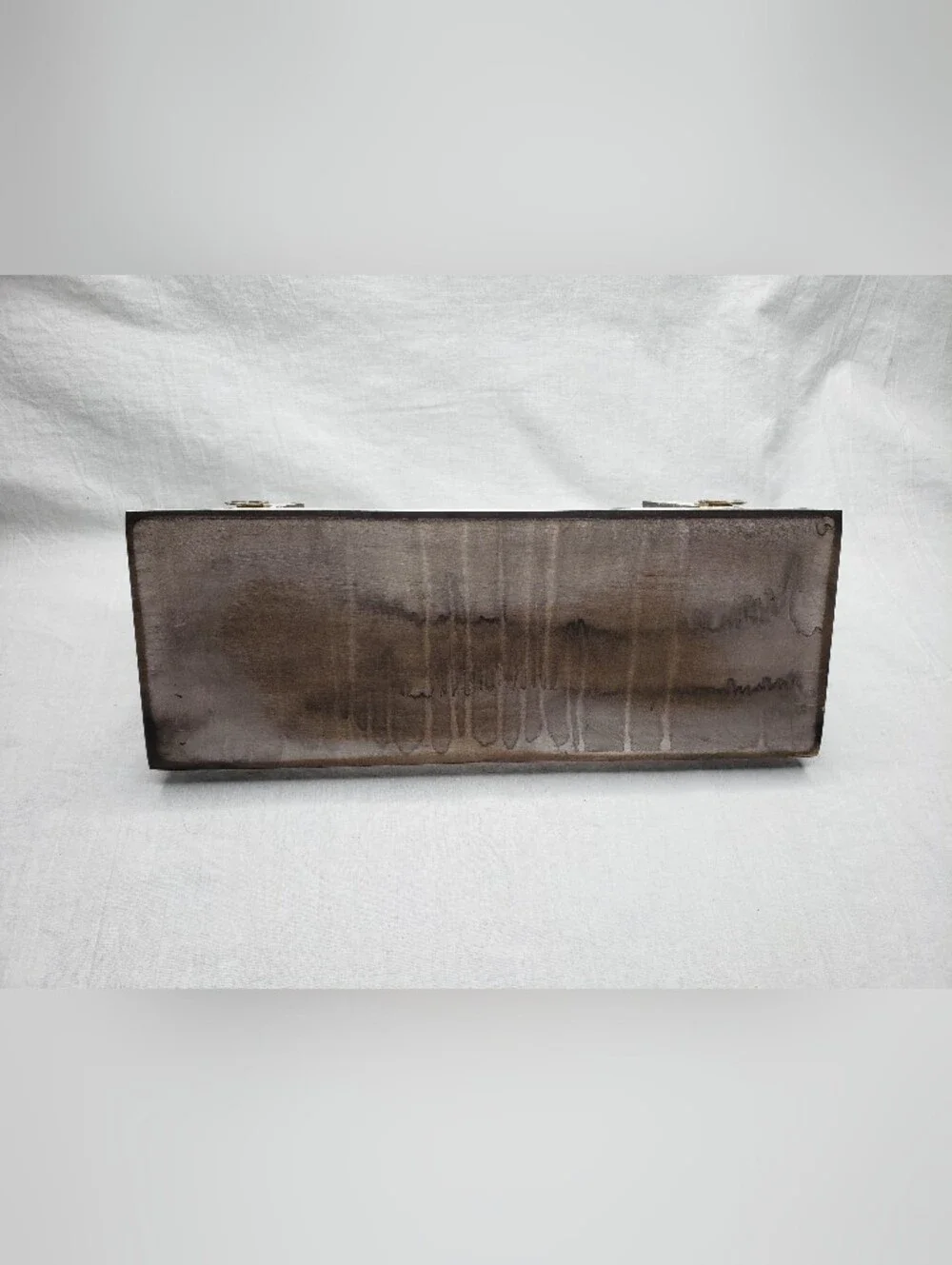 Small Wood Wall Shelf Haunted Brown Drip On White 12 Inches Long